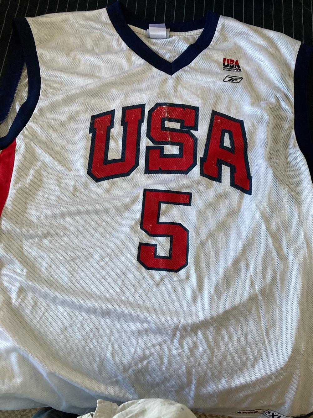 Reebok Kids USA Basketball Jersey White Red Blue